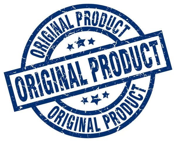 Původní produkt modré kulaté grunge razítko — Stockový vektor
