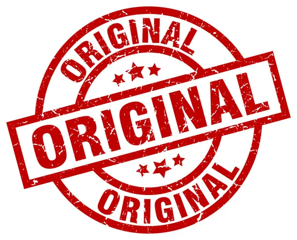 Original runde rote Grunge-Marke — Stockvektor