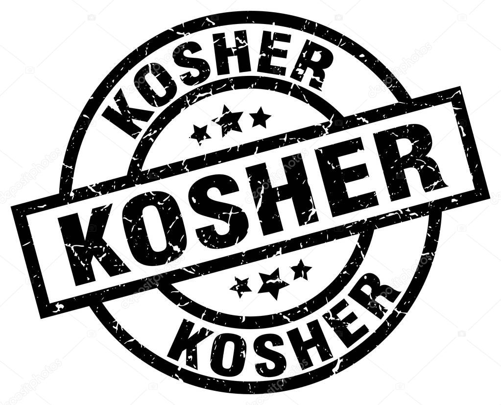 kosher round grunge black stamp