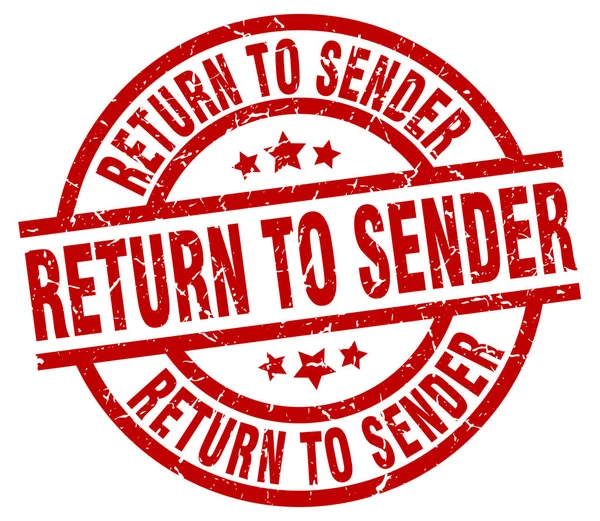 Return to sender round red grunge stamp — Stock Vector