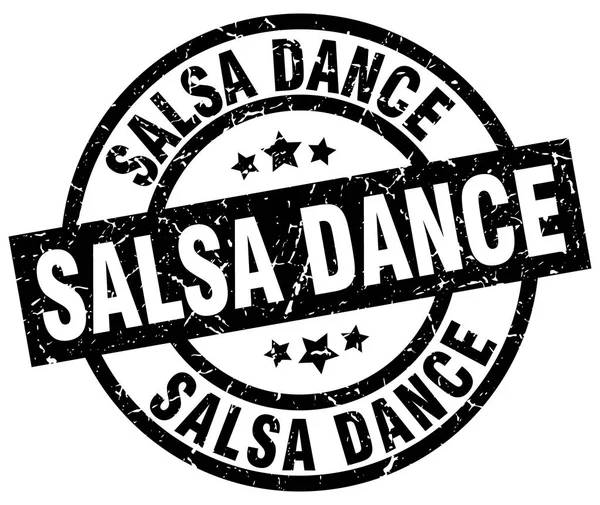 Salsa danse ronde grunge noir timbre — Image vectorielle
