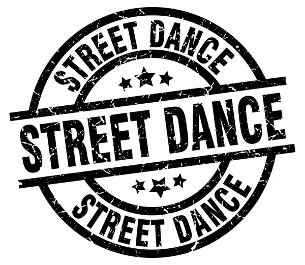 Sokak dansı yuvarlak grunge siyah pul — Stok Vektör