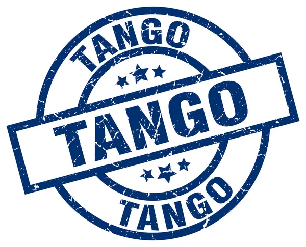 Tango bleu rond timbre grunge — Image vectorielle