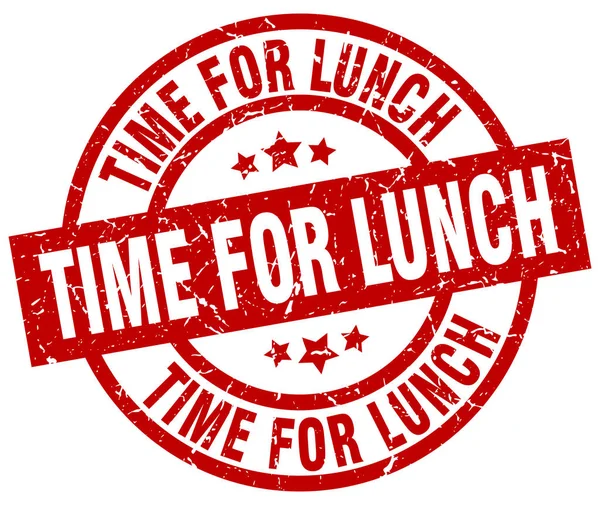 Time for lunch round red grunge stamp — Stock Vector