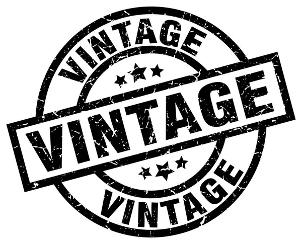 Vintage rotondo grunge timbro nero — Vettoriale Stock