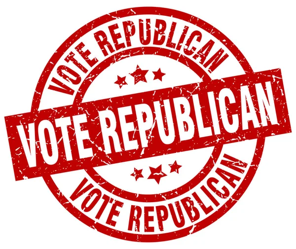 Rösta republikan runda röda grunge stämpel — Stock vektor