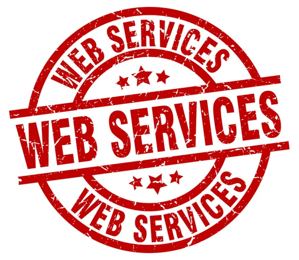 Веб-сервисы с красной маркой гранжа — стоковый вектор