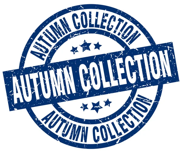 Sonbahar koleksiyonu mavi yuvarlak grunge damgası — Stok Vektör