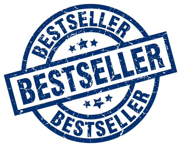 Bestseller blu rotondo grunge timbro — Vettoriale Stock