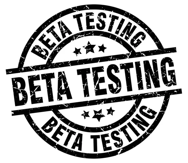 Beta test grunge siyah pul — Stok Vektör