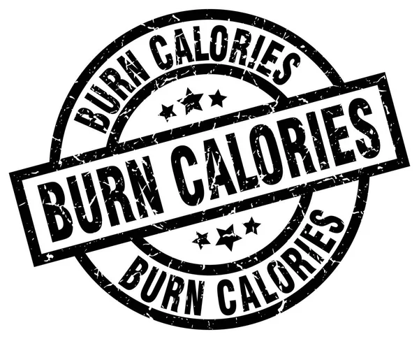 Burn calories round grunge black stamp — Stock Vector
