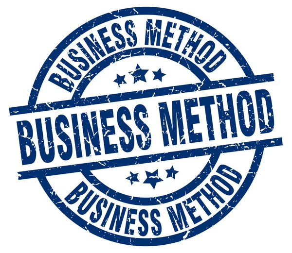 Business metodo blu rotondo grunge timbro — Vettoriale Stock