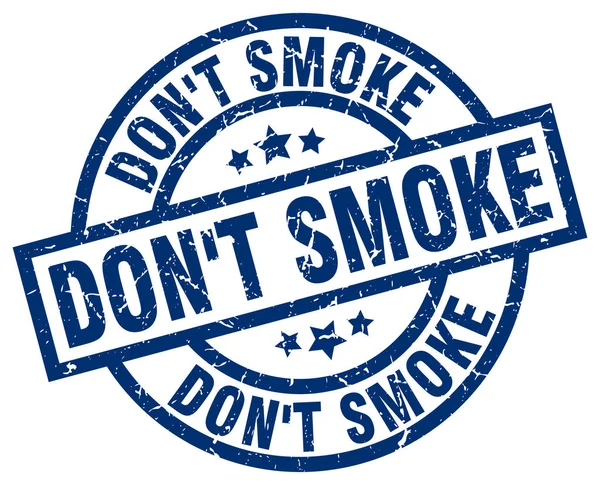 Don 't smoke blue round grunge stamp — стоковый вектор