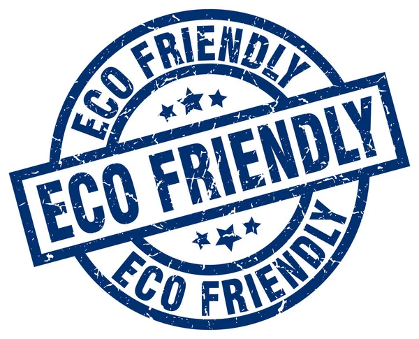 Eco friendly blue round grunge stamp — Stock Vector