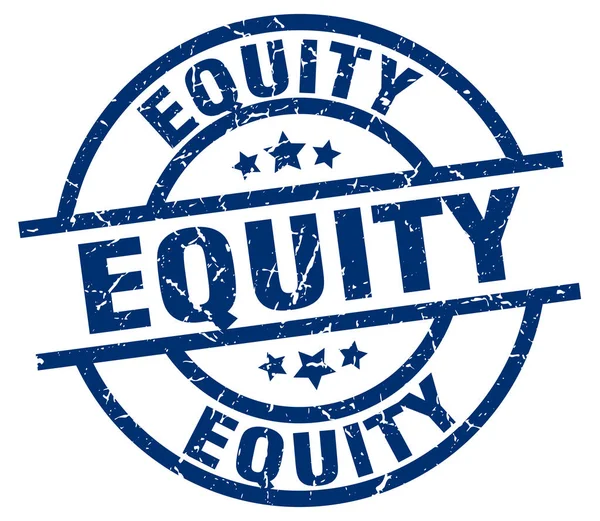 Equity Blue Round Grunge Stempel — Stockvektor