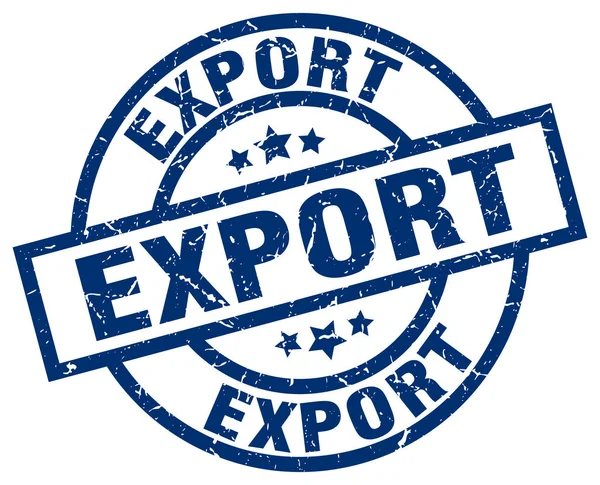 Esportazione blu rotondo grunge timbro — Vettoriale Stock