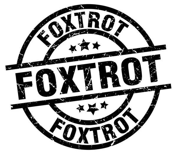 Foxtrot round grunge black stamp — Stock Vector