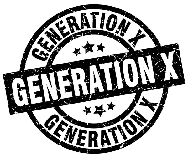 Generation x fekete kerek grunge-bélyeg — Stock Vector