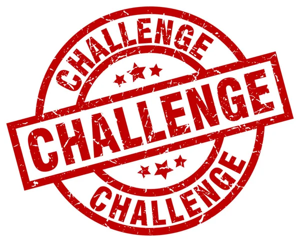 挑戦ラウンド赤グランジ スタンプ — ストックベクタ