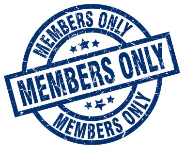 members only blue round grunge stamp clipart
