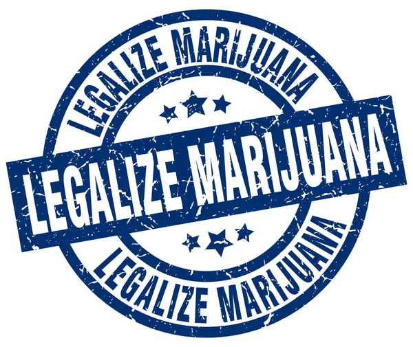 Legalisera marijuana blå rund grunge stämpel — Stock vektor