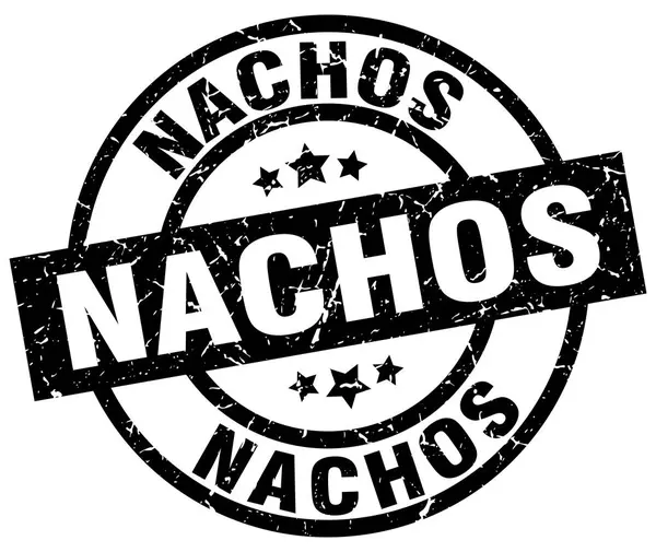 Nachos runda grunge svart stämpel — Stock vektor