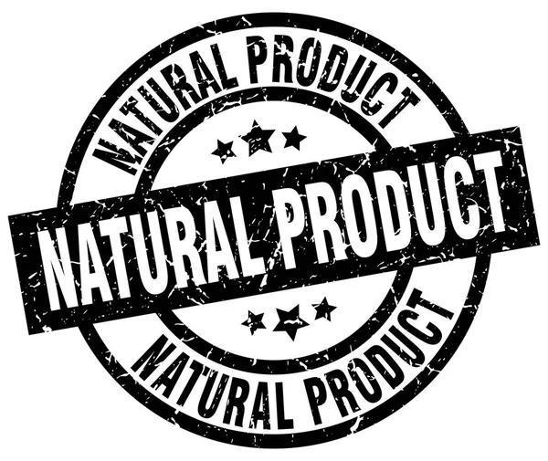 Produto natural redondo grunge carimbo preto — Vetor de Stock