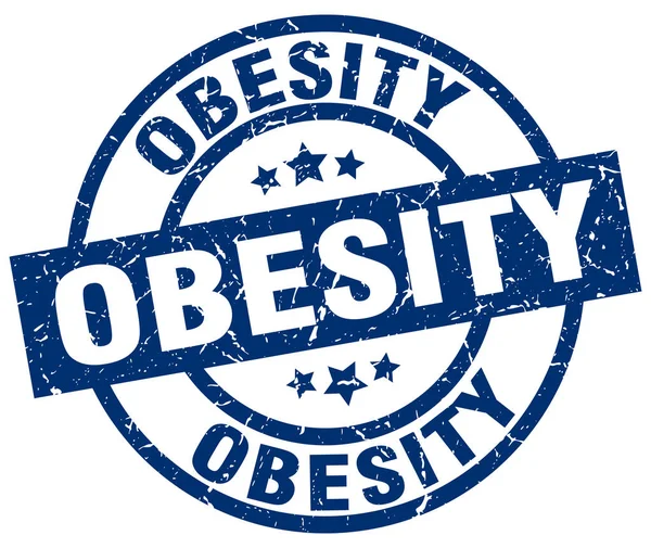 Obezite mavi yuvarlak grunge damgası — Stok Vektör