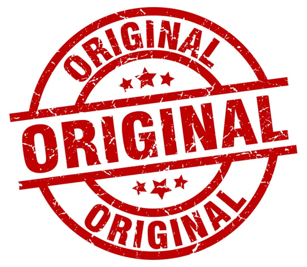 Original runde rote Grunge-Marke — Stockvektor