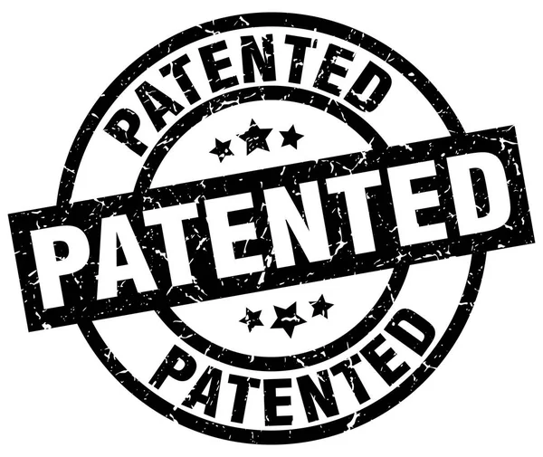 Patentierte runde Grunge schwarze Marke — Stockvektor
