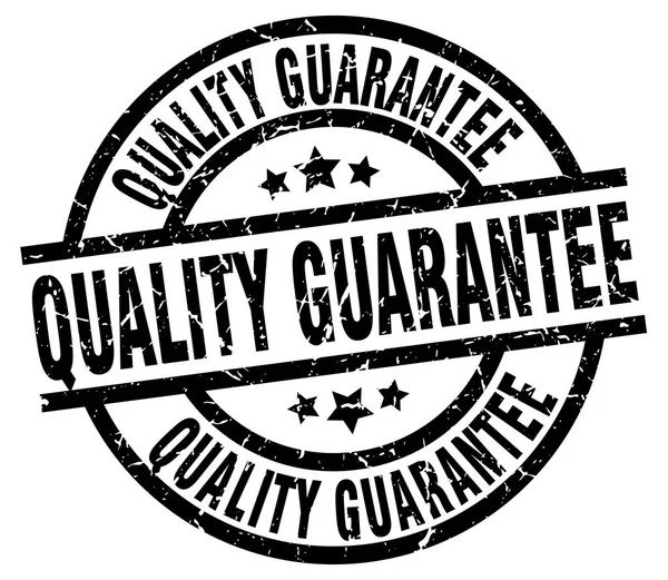 Garantia de qualidade redondo grunge selo preto — Vetor de Stock