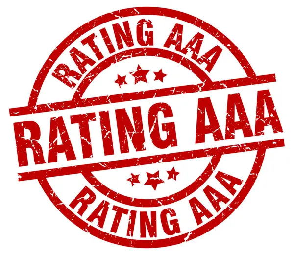 Rating aaa round red grunge stamp — Stock Vector