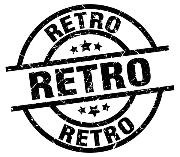 Retro rotondo grunge timbro nero — Vettoriale Stock