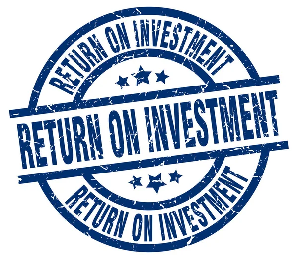 Return on Investment blauer Round Grunge Stempel — Stockvektor