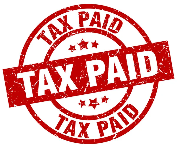 Steuern rund um Red Grunge Stempel bezahlt — Stockvektor