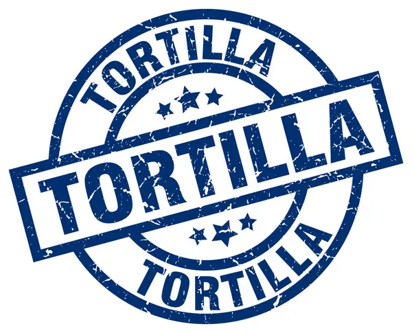 Tortilla-blaue Runde Grunge-Stempel — Stockvektor