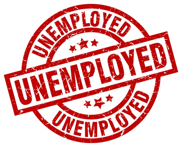 Arbeitslose mit rotem Grunge-Stempel — Stockvektor