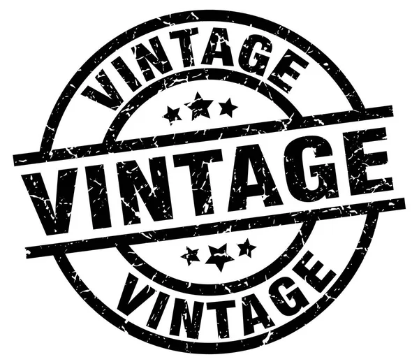Vintage grunge siyah pul yuvarlak — Stok Vektör