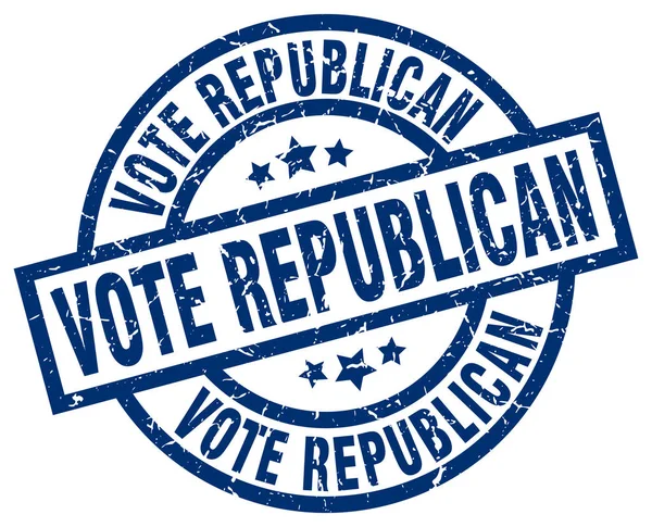 Голосуйте за республиканскую голубую круглую марку — стоковый вектор