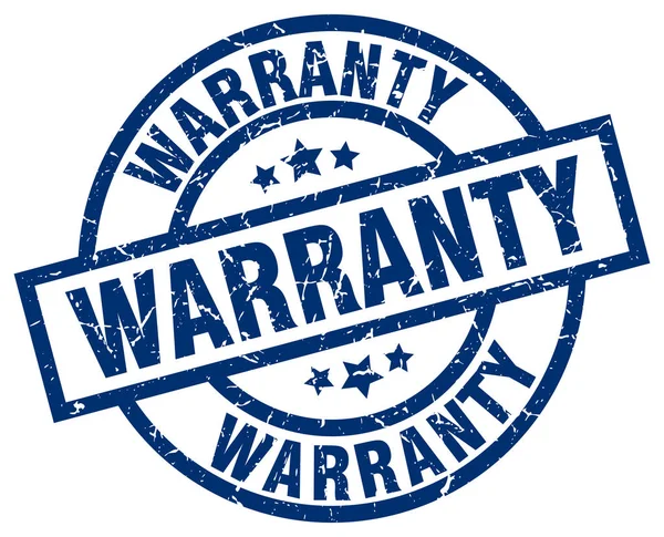 Warranty blue round grunge stamp — Stock Vector