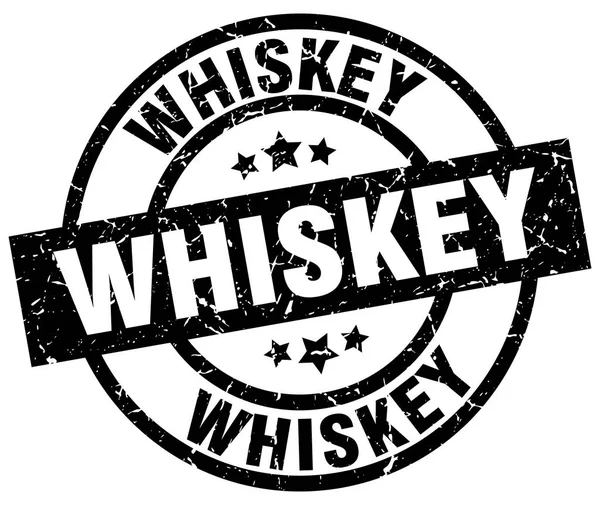 Whiskey Round Grunge Black Stempel — Stockvektor