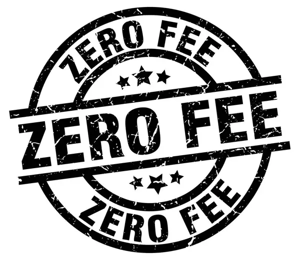 Zero fee round grunge black stamp — Stock Vector