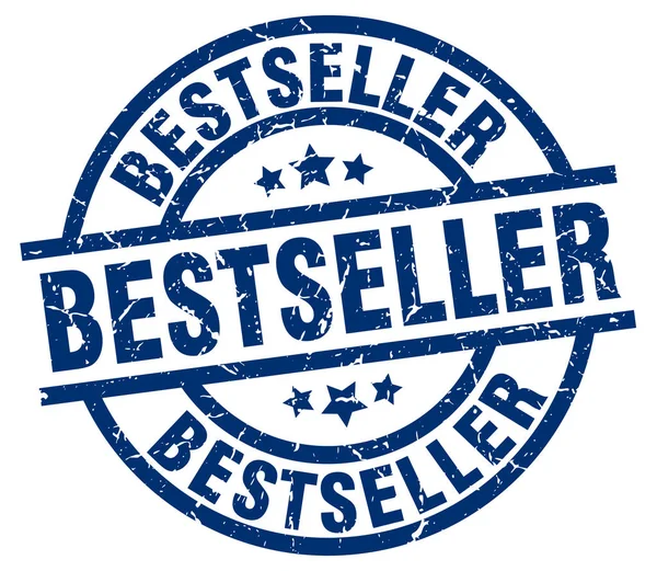 Bestseller blauwe ronde grunge stempel — Stockvector
