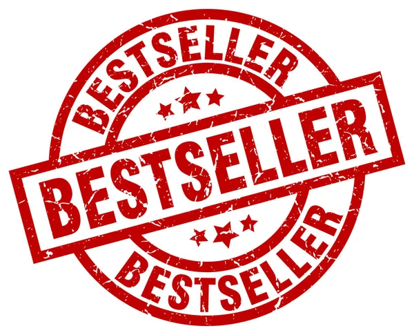 Bestseller ronde rode grunge stempel — Stockvector