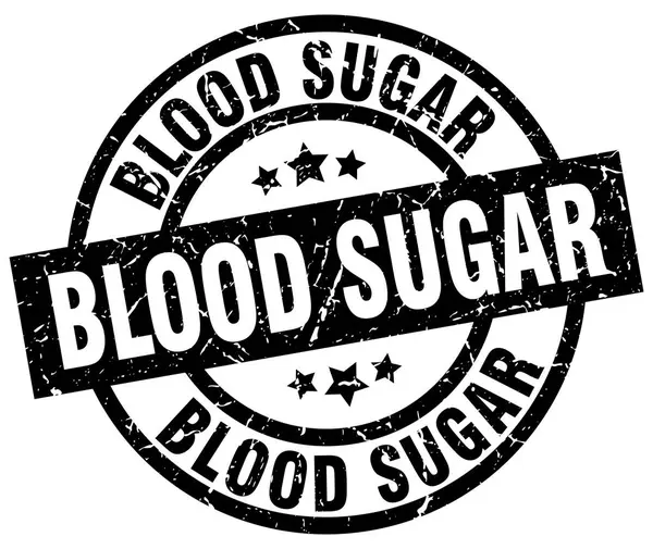Azúcar en sangre ronda grunge negro sello — Vector de stock