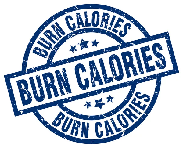 Burn calories blue round grunge stamp — Stock Vector