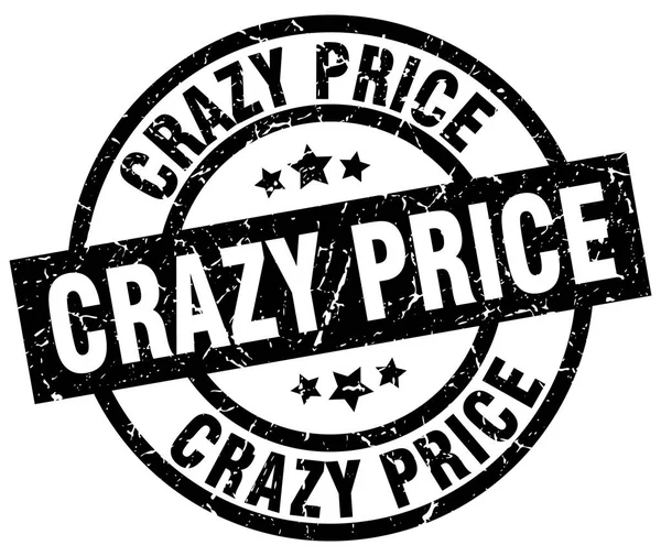 Crazy cena kulaté razítko grunge černý — Stockový vektor