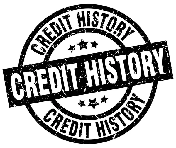 Кредитна історія кругла гранжева чорна марка — стоковий вектор