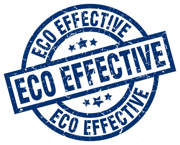 Эко-эффективная синяя круглая марка — стоковый вектор