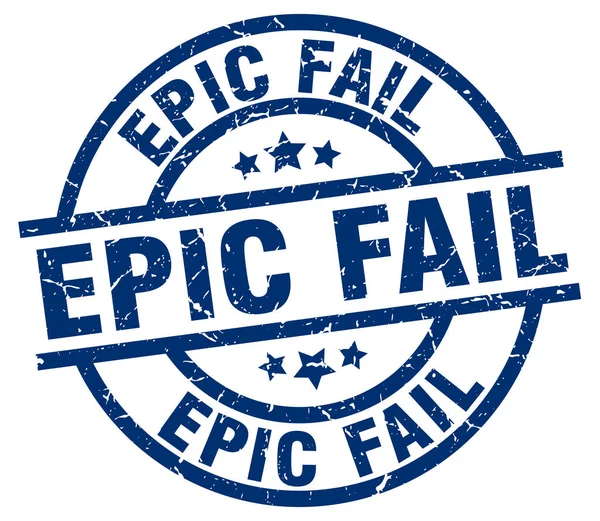 Epic fail blue round grunge stamp — Stock Vector